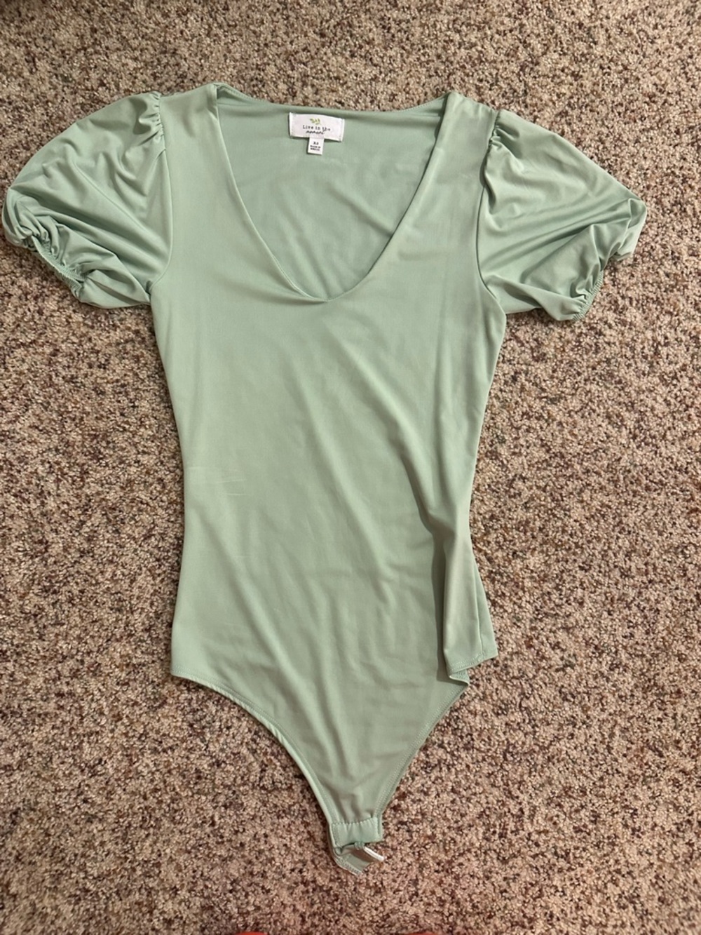 a new day Light Sage Green Puff Sleeve Bodysuit